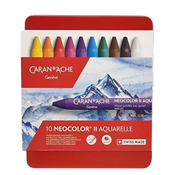 Coffret métal de 10 pastels aquarellable Neocolor II - Caran d'Ache
