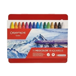 Coffret métal de 15 pastels aquarellable Neocolor II - Caran d'Ache