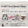Feutre double pointe Tombow ABT - Set 6 Vintage