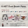 Feutre double pointe Tombow ABT - Set 6 Vintage