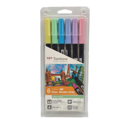 Pochette de 6 Feutres pastel double pointe Tombow - ABT