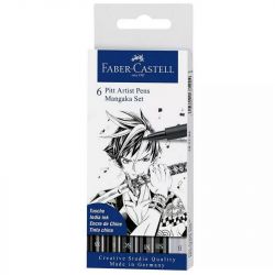 Pochette Mangaka de 6 feutres Pitt  - Faber Castell