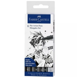 Pochette Mangaka de 6 feutres Pitt  - Faber Castell