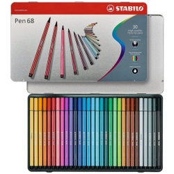 Coffret metal de 30 feutres Pen 68 - Stabilo