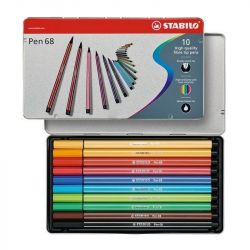 Coffret de 10 de feutres Pen 68 - Stabilo