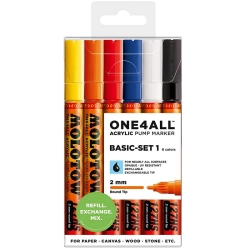 Marqueurs One4All set de 6 127HS 2mm Basic N°1 - Molotow