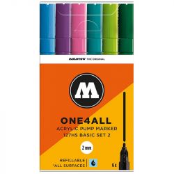 Marqueurs One4All set de 6 127HS Basic N°2 - Molotow