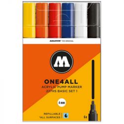 Marqueurs One4All set de 6 227HS Basic N°1 - Molotow