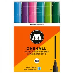 Marqueurs One4All set de 6 227HS Basic N°2 - Molotow