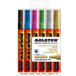 Marqueurs One4All set de 6 227HS 4mm Couleurs métalliques - Molotow