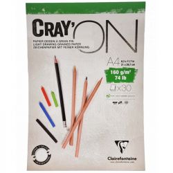 Bloc Papier Dessin à Grain fin 160g - Cray'ON - Clairefontaine