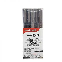 Set x5 feutres uni Pin Lettering - Uni-Ball