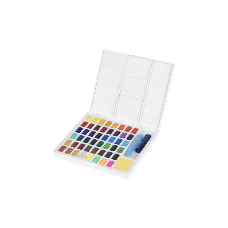 Kit Aquarelle 48 Couleurs Avec Pinceau Et Palette – Set Complet Pour Enfants, Débutants, Artistes, Étudiants – Compact Et Portable