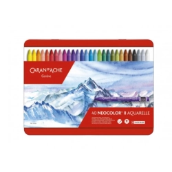 Coffret métal de 40 pastels aquarellable Neocolor II - Caran d'Ache
