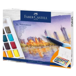 Coffret de 36 demi-godets de peinture aquarelle fine Creative Studio - Faber-Castell