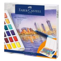 Coffret de 48 demi-godets de peinture aquarelle fine Creative Studio - Faber-Castell