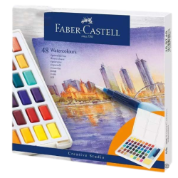 Coffret de 48 demi-godets de peinture aquarelle fine Creative Studio - Faber-Castell