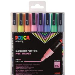 Coffret de 8 marqueurs PC3M couleurs Pastel - Posca