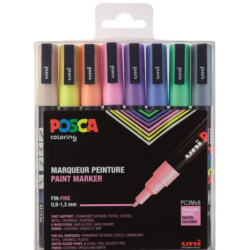 Coffret de 8 marqueurs PC3M couleurs Pastel - Posca
