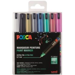 Coffret de 8 marqueurs PC1MR métal - Posca