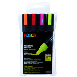 Coffret de 4 marqueurs PC5M Fluo - Posca