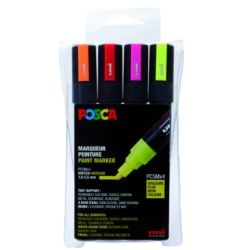 Set 4 marqueurs Posca PC - 5M Fluo