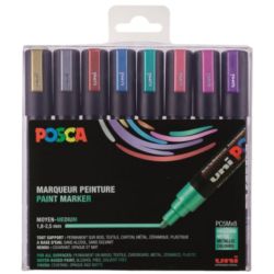 Coffret de 8 marqueurs PC5M Métal -  Posca