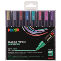 Coffret de 8 marqueurs PC5M Métal -  Posca