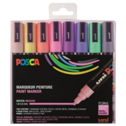 Coffret de 8 marqueurs PC5M couleurs Pastel -  Posca