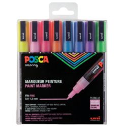 Coffret de 8 marqueurs PC3M Pailletées - Posca