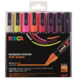 Coffret de 8 marqueurs PC5M couleurs chaudes - Posca
