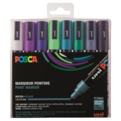 Coffret de 8 marqueurs PC5M couleurs Froides - Posca