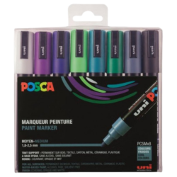 Coffret de 8 marqueurs PC5M couleurs Froides - Posca
