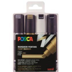 Pochette de 4 marqueurs PC8K Metal - Posca
