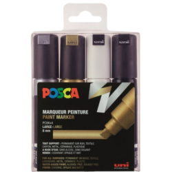 Pochette de 4 marqueurs PC8K Metal - Posca