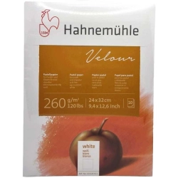 Bloc 10 feuilles blanches Pastel velours 260 g