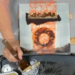 Collages de papiers à l'encaustique