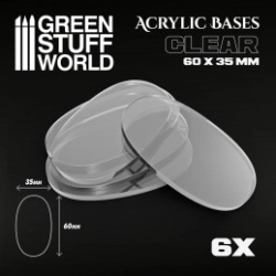 SOCLES ACRYLIQUES OVALE 60X35MM TRANSPARENT