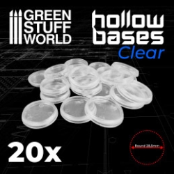 SOCLES EN PLASTIQUE TRANSPARENTS AVEC CREUX - ROND 28,5MM