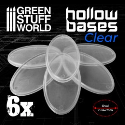 SOCLES EN PLASTIQUE TRANSPARENT AVEC CREUX - OVALES 75X42MM