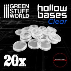 SOCLES EN PLASTIQUE TRANSPARENTS AVEC CREUX - ROND 25MM