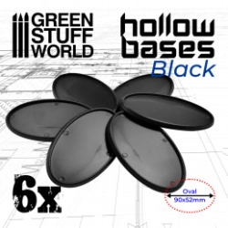 SOCLES EN PLASTIQUE NOIR AVEC CREUX- OVAL 90X52MM