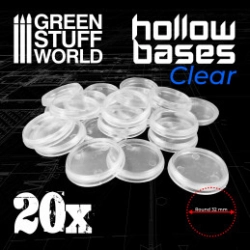 SOCLES EN PLASTIQUE TRANSPARENTS AVEC CREUX 32MM