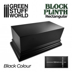 SOCLE RECTANGULAIRE OUVRAGÉ 12X6CM - NOIR