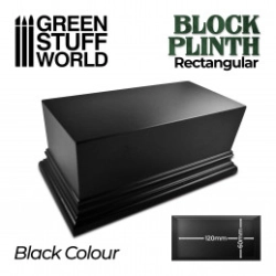 SOCLE RECTANGULAIRE OUVRAGÉ 12X6CM - NOIR