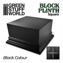 SOCLE CARRÉ OUVRAGÉ 10X10CM - NOIR