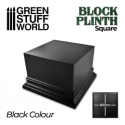 SOCLE CARRÉ OUVRAGÉ 8X8 CM - NOIR
