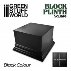 SOCLE CARRÉ OUVRAGÉ 8X8 CM - NOIR
