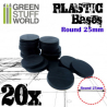 SOCLES PLASTIQUES ROND 25MM NOIR