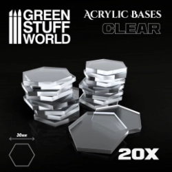 SOCLES ACRYLIQUES HEXAGONAL 30 MM TRANSPARENT